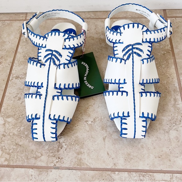 NEW Farm Rio Blue Palm Tree leather Sandal flats - Picture 8 of 8